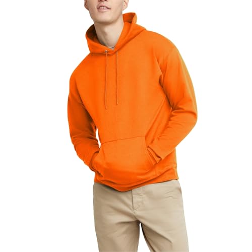 Hanes Herren EcoSmart Hoodie Midweight Fleece Pullover Hooded Sweatshirt Kapuzenpullover, Safety Orange, X-Large von Hanes