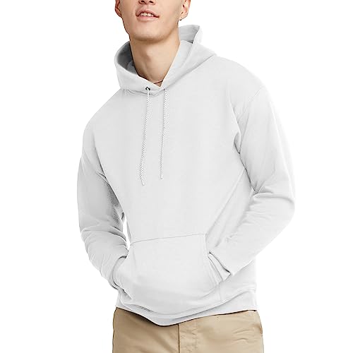 Hanes Herren EcoSmart Hoodie Midweight Fleece Pullover Hooded Sweatshirt Kapuzenpullover, Weiß, Medium von Hanes