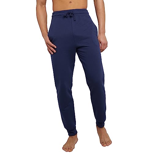 Hanes Herren Jogger, EcoSmart Fleece-Jogginghose, Lounge-Hose, 77,5 cm Trainingshose, Marineblau, X-Groß von Hanes