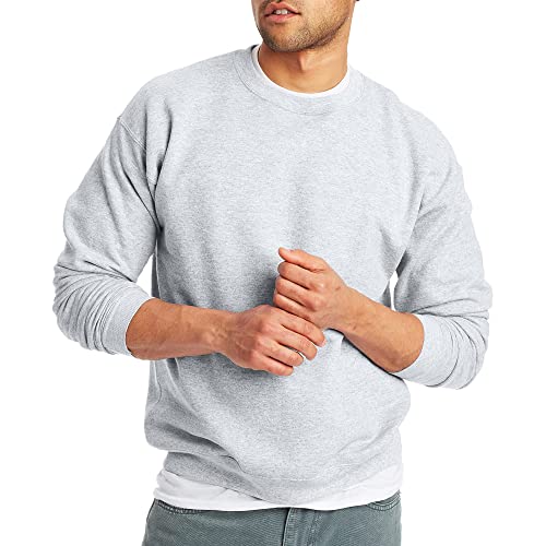 Hanes Herren EcoSmart Fleece, Baumwollmischung, Rundhalsausschnitt, 2 Stück Sweatshirt, Asche-1 Packung, 4X-Large von Hanes