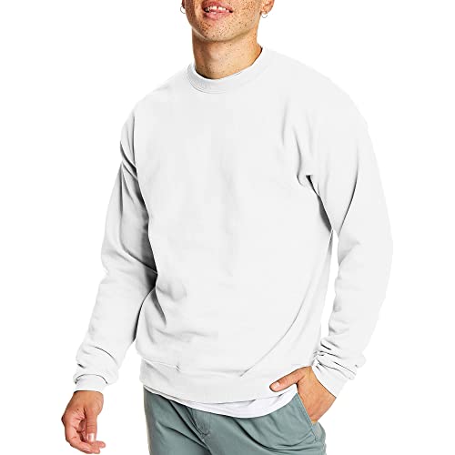 Hanes Herren EcoSmart Sweatshirt, Weiß, Large von Hanes