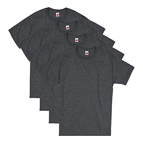 Hanes Herren Essential T-Shirt Hemd, Charcoal Heather 4er-Pack, 3X-Groß von Hanes