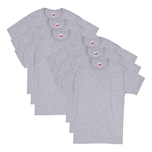 Hanes Herren T-Shirt (6er Pack), Leichter Stahl, 6er-Pack, M von Hanes