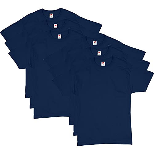 Hanes Herren Essentials Kurzarm-T-Shirt Vorteilspack, Marineblau, 6er-Pack, XL von Hanes