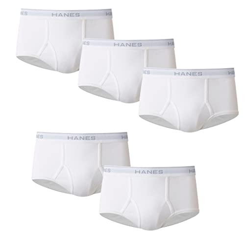 Hanes Herren Baumwoll, Feuchtigkeitsableitend, Erhältlich in Weiß und Schwarz, Multipacks Slip, Weiß-5-er Set, X-Large (5er Pack) von Hanes