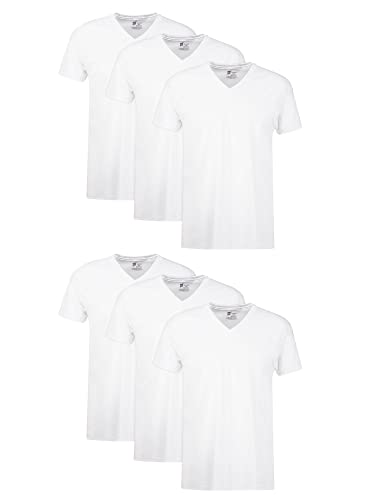 Hanes Herren FreshIQ V-Ausschnitt T-Shirts (6 Stück), 788W3B, Weiß, 788W3B XXL von Hanes