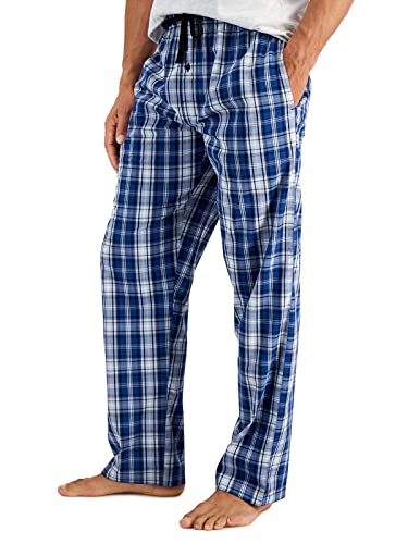 Hanes Herren Gewebte Pyjamahose Pyjamaunterteil, Blau kariert, X-Large von Hanes