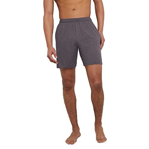 Hanes Herren Jersey Taschen Shorts, Charcoal Heather, Groß von Hanes