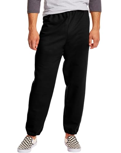 Hanes EcoSmart Herren-Sweathose, Beste Sweatpants für Herren, athletische Loungehose mit gerafften Bündchen (1- oder 2er-Pack-Option), Schwarz, 2 Stück, XXL von Hanes