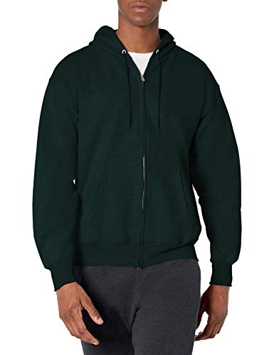 Hanes Herren-Kapuzenpullover aus schwerem Fleece mit Reißverschluss - Grün - X-Large von Hanes