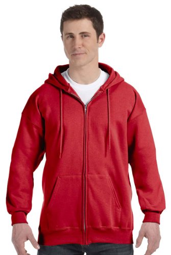 Hanes Herren-Kapuzenpullover aus schwerem Fleece mit Reißverschluss - Rot - X-Groß von Hanes