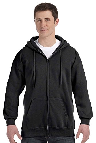 Hanes Herren-Kapuzenpullover aus schwerem Fleece mit Reißverschluss - Schwarz - XXX-Large von Hanes