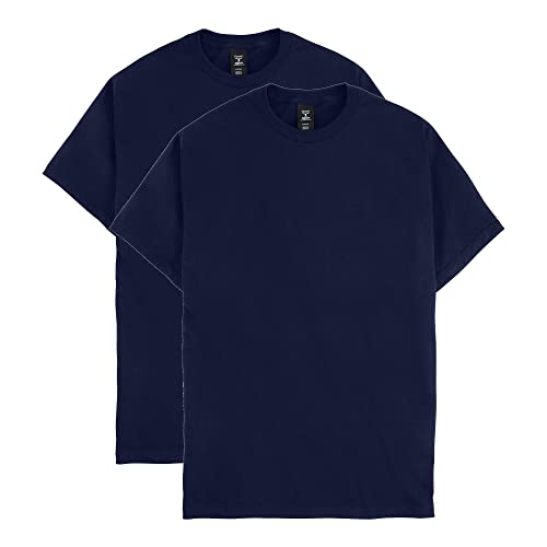 Hanes Herren Kurzarm Beefy-T (2 Stück), Navy, X-Large Hoch von Hanes