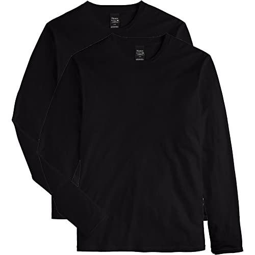 Hanes Herren L/S Nano-tl/S Nano-t ار و وl/S Modische T-Shirts, Schwarz, XXL EU von Hanes