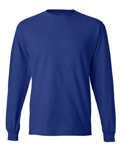 Hanes Herren Langarmshirt Beefy-T Shirt (2er Pack), Deep Royal, X-Groß von Hanes