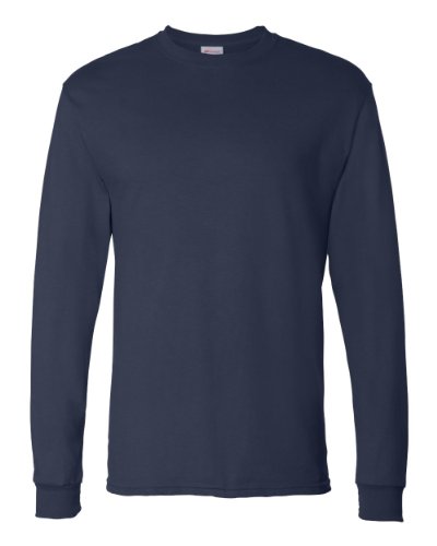 Hanes Herren Langarmshirt ComfortSoft Longsleeve 4er Pack - Blau - Groß von Hanes