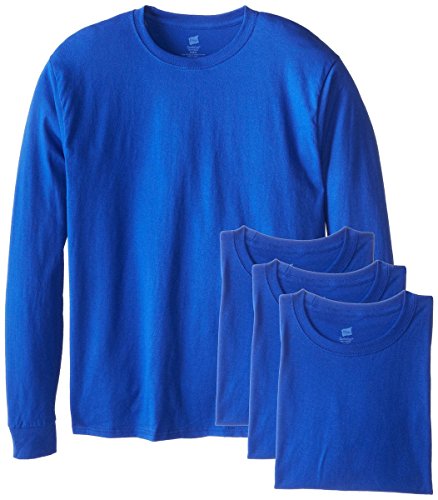 Hanes Herren Langarmshirt ComfortSoft Longsleeve 4er Pack - Blau - XX-Large von Hanes