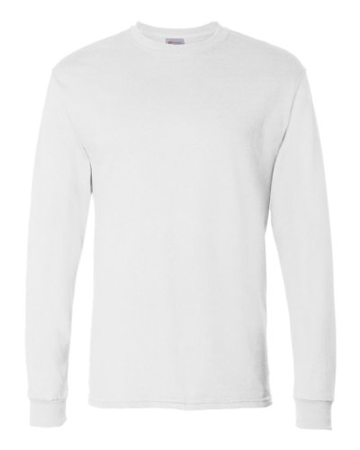 Hanes Herren Langarmshirt ComfortSoft Longsleeve 4er Pack - Weiß - Groß von Hanes