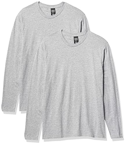 Hanes Herren Longsleeve Premium T-Shirt (2er Pack), Leichter Stahl, XX-Large von Hanes