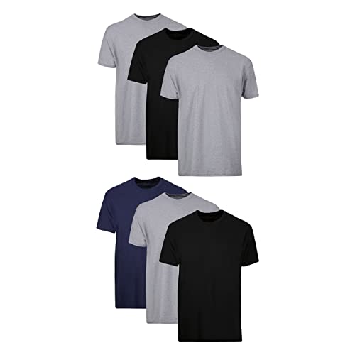 Hanes Herren Men's Tagless ComfortSoft Crewneck T-Shirts, 6 Pack Unterwäsche, schwarz/grau, Large von Hanes