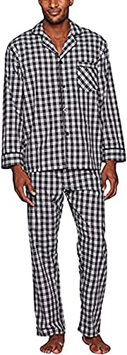 Hanes Herren Long Sleeve Plain Weave Pajama Set Pyjamaset, GRAU, Large (2er Pack) von Hanes