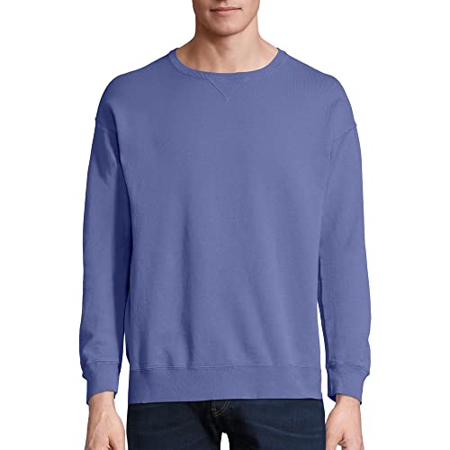 Hanes Herren Originals Fleece, Garment Dyed Pullover, Crewneck Sweatshirt, Deep Forte Blue, Medium von Hanes