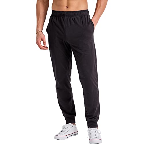 Hanes Herren Originals Jogger 100% Baumwolle Jersey Trainingshose, Schwarz, 34-37 von Hanes