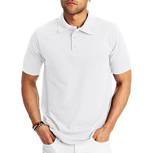 Hanes Herren Poloshirt, kurzärmelig, X-Temp mit FreshIQ, Weiß, X-Groß von Hanes