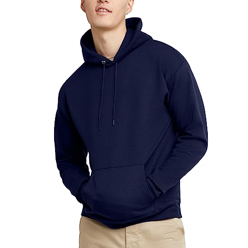 Hanes Herren Hoodie, EcoSmart Fleece Hoodie, Kapuzen-Sweatshirt für Männer, Marineblau, Large von Hanes