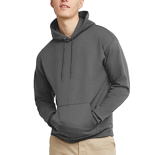Hanes Herren Hoodie, EcoSmart Fleece Hoodie, Kapuzen-Sweatshirt für Männer, Rauchgrau, X-Large von Hanes