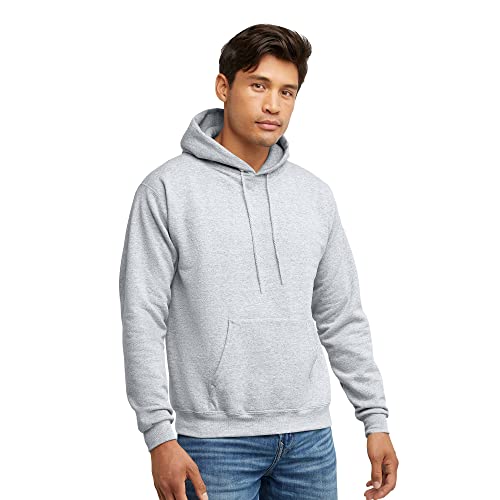 Hanes Herren EcoSmart Hoodie Midweight Fleece Pullover Hooded Sweatshirt Kapuzenpullover, Asche, Large von Hanes