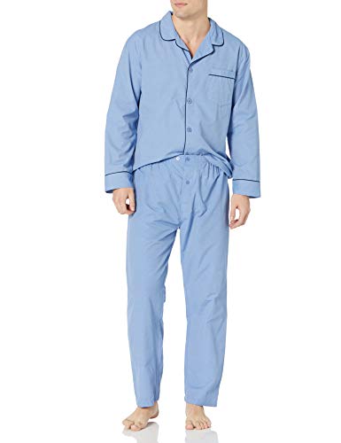 Hanes Herren Pyjama-Set, gewebt, einfarbig, Medium Blue Solid, Medium von Hanes