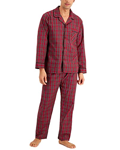 Hanes Herren Pyjama-Set, gewebt, einfarbig Pyjamaset, rot kariert, XXXXL von Hanes