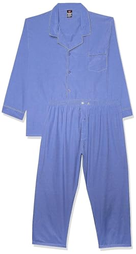 Hanes Herren Long Sleeve Plain Weave Pajama Set Pyjamaset, Blau, XX-Large (2er Pack) von Hanes