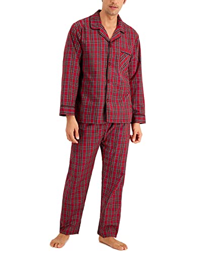 Hanes Herren-Pyjama-Set aus gewebtem einfarbigem Gewebe, rot, Medium von Hanes