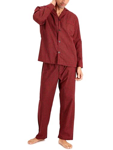 Hanes Herren-Pyjama-Set aus gewebtem einfarbigem Gewebe, rotem Karo, Small von Hanes
