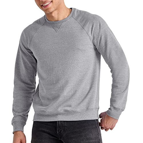 Hanes Herren Rundhalsausschnitt, Tri-Blend French Terry Sweatshirt, Concrete Pe Heather, Large von Hanes