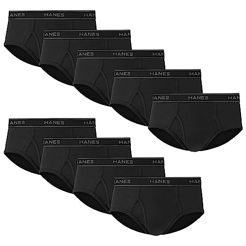 Hanes Herren Slip aus feuchtigkeitsableitender Baumwolle, erh ltlich in Wei und Schwarz, Multipacks erh ltlich, Schwarz, 9 St ck, X-Large von Hanes
