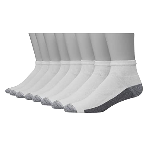Hanes Herren Max-gepolsterte Knöchelsocken, Multi-Packs, Weiß, 8 Stück, 37.5-46 EU von Hanes