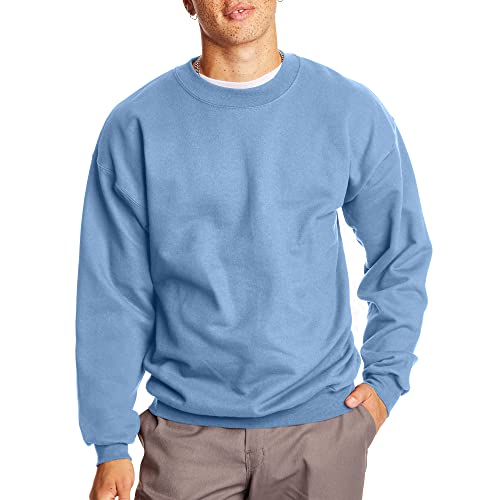 Hanes Herren-Sweatshirt aus Baumwolle, schwer, Rundhalsausschnitt, hellblau, Large von Hanes