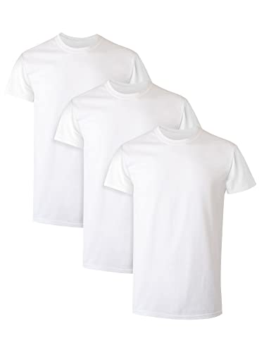 Hanes Herren Tagless Cotton Crew Unterhemd - Mehrere Packungen und Farben, 3er-Pack, Weiß, L von Hanes