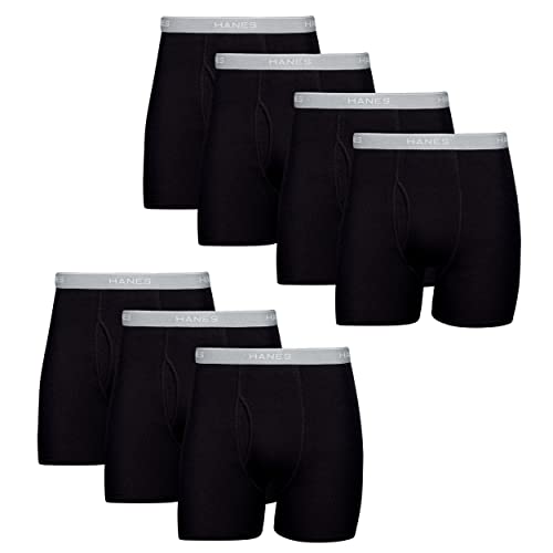 Hanes Herren Tagless Cool Dri Boxershorts mit Komfortflex-Bund, mehrere Packungen erhältlich Retroshorts, 7er-Pack-Schwarz, Medium von Hanes