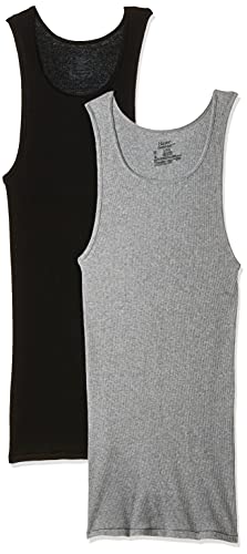 Hanes Herren-Tank-Unterhemden, Baumwolle, 2er-Pack, Sortiert, 2 Stück, Klein Hanes Herren-Tank-Unterhemden, Baumwolle, 2er-Pack, Sortiert, 2 Stück, Klein von Hanes