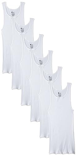 Hanes Herren 372ap6 tank top and cami shirts, 6 Stück in Weiß, S EU von Hanes