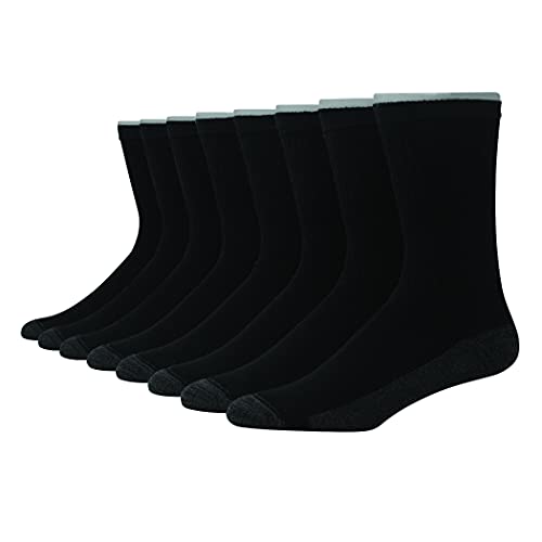 Hanes Herren Ultimate 8er-Pack Ultra Cushion FreshIQ Geruchskontrolle mit Wicking Crew Socken, schwarz, Grau Fußunterteil-8er-Pack, 37.5-46 EU von Hanes