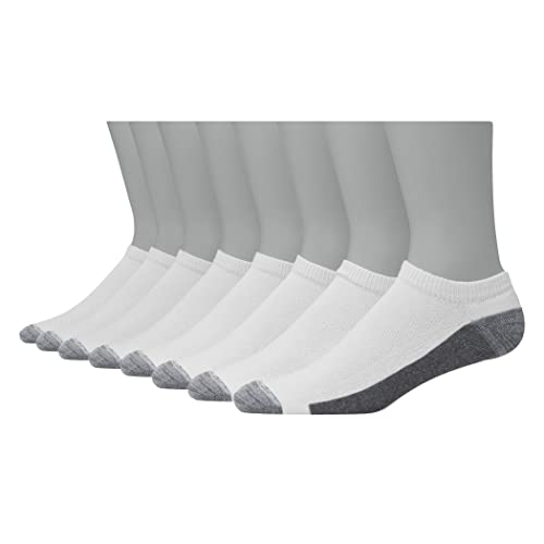 Hanes Herren Low Cut, Max Schwarz, 6er Ultimate 8er-Pack Ultra Cushion FreshIQ Geruchskontrolle mit feuchtigkeitsableitenden, niedrig geschnittenen Socken, Weiß, 8 Paar, 37.5-46 EU von Hanes