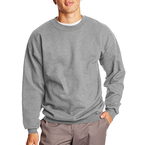 Hanes Herren Ultimative Baumwolle Sweatshirt, Oxford-Grau, Large von Hanes