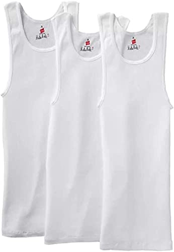 Hanes Herren Unterhemd ohne Etikett, gerippt, groß, Verschiedene Packungsgrößen, Weiß, XL/Tall von Hanes