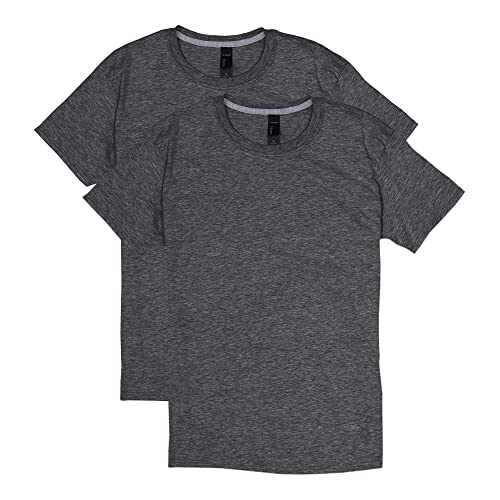 Hanes Herren X-Temp Performance T-Shirt Pack, Cotton Blend Moisture-Wicking Tees for Men, 2-Pack Hemd, Dunkelgrau meliert, XL (2er von Hanes