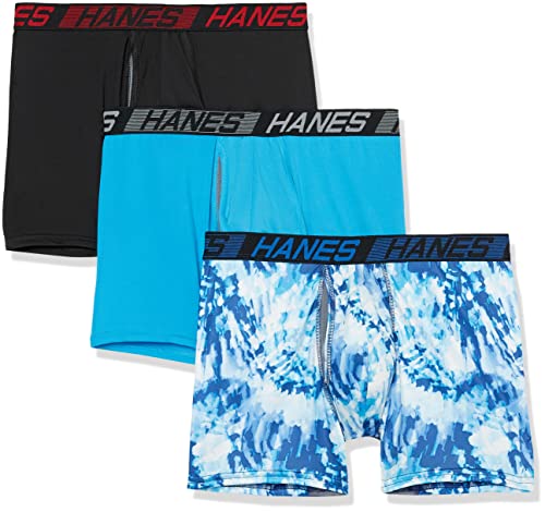 Hanes Herren X-Temp Total Support Pouch Boxer Brief, Anti-Chafing, Moisture-Wicking Underwear, Multi-Pack Badehose, Trunks – Sortiert, Large (3er von Hanes